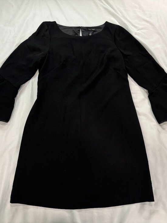 White House Black Market Black Sheath Dress with Bishop Sleeves      Lot A - Picture 5 of 7